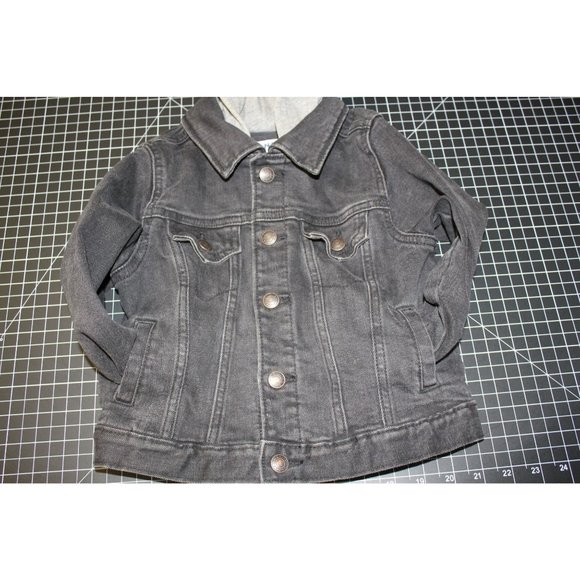 Old Navy/ Jacket with hood/(Size 3T) Black Demin with sweatshirt hoodie - Picture 15 of 16